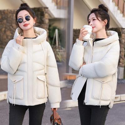 Anti-season Winter New Down Cotton-padded Jacket Women's Short Thickened Cotton-padded Jacket Hooded Slim and Thin Big Pocket Cotton-padded Jacket