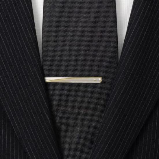 Mila Schon Gold Line Cufflinks and Tie Clip Set (msc10347st)