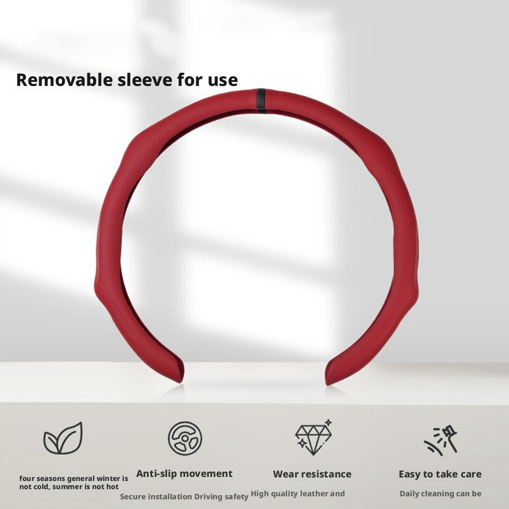 Universal Car Nappa Leather Steering Wheel Cover Breathable Shaping Cover 5D Premium Car 2026 Plastic Car Handle 5D Suede S H1N0