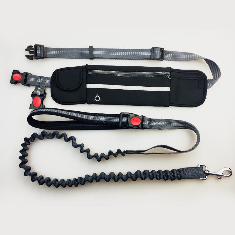 Pet Running Leash with Portable Waist Bag - Full-Function Dog Leash