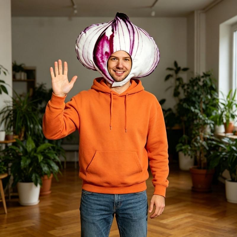 Einzigartiges Zwiebeldesign Kopfbedeckung Kostüm Kopfaccessoire Tolles Geschenk für Erwachsene Kinder Festival Feiern