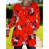 Women's long-sleeved round-neck T-shirt, suitable for spring, autumn and winter seasons. It has pockets and print designs.  machine washable.
