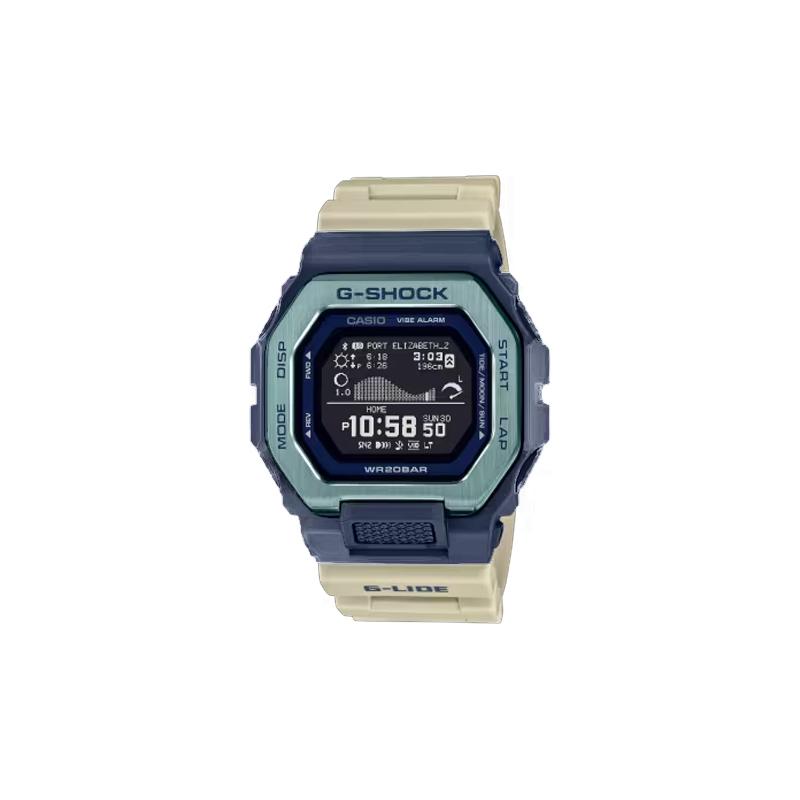 

Casio tidal phase 200 meters waterproof quartz movement resin strap Japanese and Korean watch men s watch black dial GBX-100TT-2JF