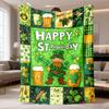 2026 New Arrival Flannel Blanket Happy St Patrick's Day Soft Flannel Throw Blanket Cozy, Warm, and Perfect for Couch, Bed, Office, and Travel Versatil