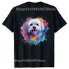 Funny Colorful Maltese Splash Art Dog T Shirts Summer Graphic Cotton Streetwear Short Sleeve Birthday Gifts T-shirt Men