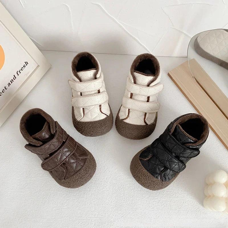 New Gril Sneaker Versatile Simple Comfort Child Sneakers Light Comfort Girl Shoes Warm Winter Boy Shoe Casual Cotton Shoe Tenis