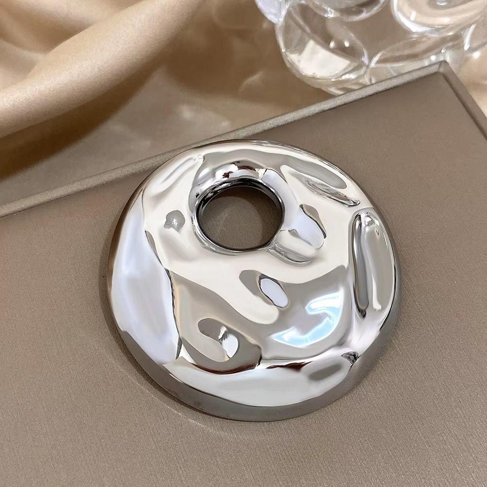 Round Water Ripple Pins Retro Hollow Out Brooch Trendy Irregular Geometric Brooch  Party