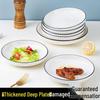 10 Japanese-Style Minimalist Ceramic Dinner Plates - Thickened Deep Dishes for Breakfast & Everyday Use