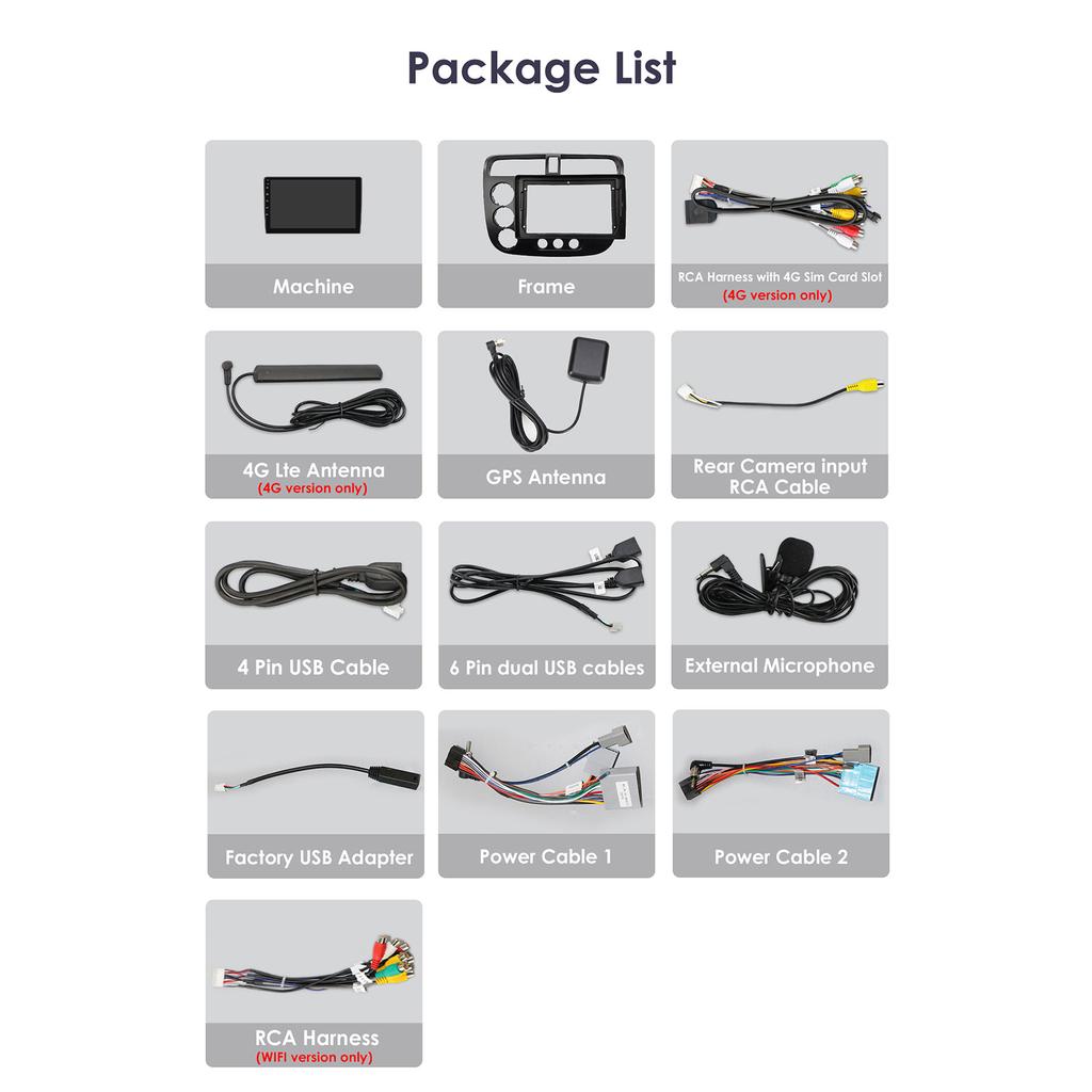 Hizpo Android Carplay Auto Car Radio Multimedia Player for Honda Civic 7 2000-2006 Navigation Autoradio GPS Stereo 2din HeadUnit Intelligent Screen