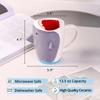 13,5 oz Lustige Hai Keramik Kaffeetasse, Niedliche Grau Weiße Cartoon Handgefertigte Figur Teetasse Neuheit Kaffeetasse mit Henkel für Feiertags- Geburtstagsgeschenke
