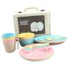 Colorful Tableware Portable Plastic Cutlery Set Cup Fork Spoon for Picnic Outdoor Activities