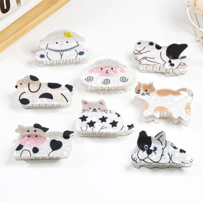 Haarkralle Cartoon Katze Hund Form Hinterkopf Duschklemme Starker Halt Mittlere Größe Haarkralle Haifischform Vielseitiges Haaraccessoire