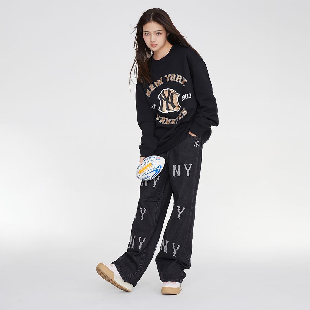 MLB Sweatshirts Unisex Black Crew Neck Moderate Regular 3AMTV1034-50BKS
