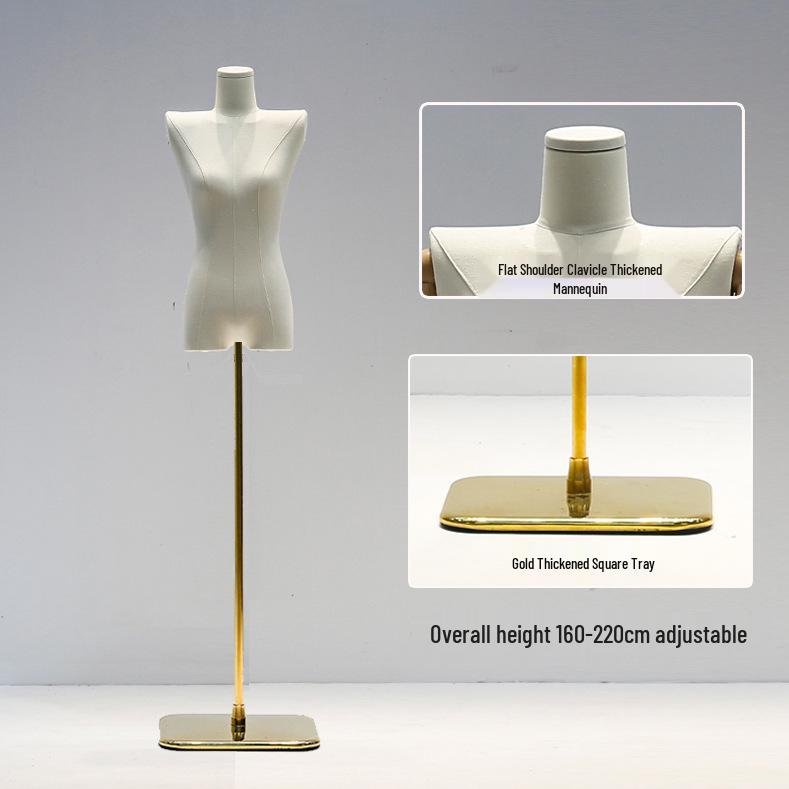 Korean Style Women's Clothing Display Mannequin with Flat Chest and Square Shoulders