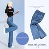 Wide Leg Jean Denim Ankle Length Jeans Women Loose Fit High Waist Distressed Solid Summer Zipper Fly Washed Casual