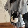 Pu Water Bucket Bag For Women With Quilted Design And Zipper Closure For Daily Use