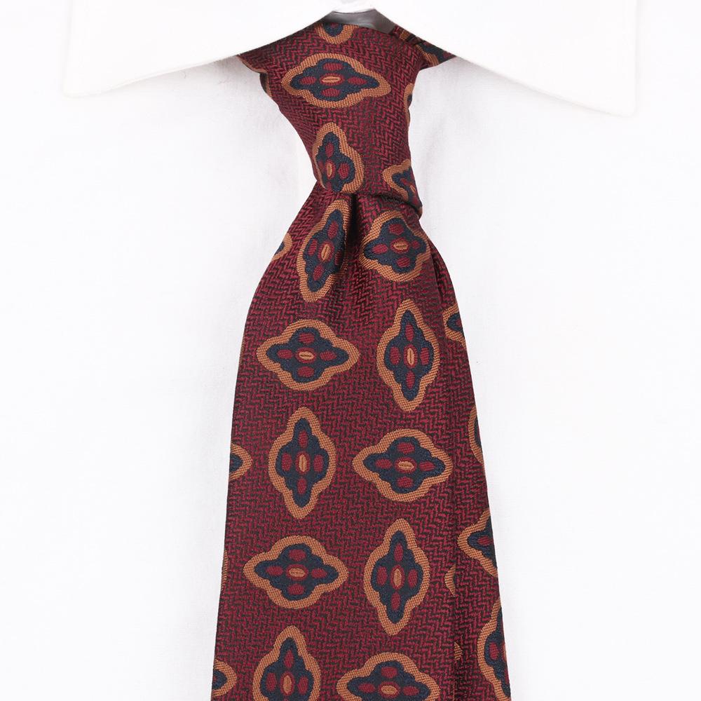 Cravată Bărbați Retro Roșu Închis Britanic 8Cm Înaltă Sens Rochie Profesională Business Cu Dungi Nuntă Mire Tendință Nuntă