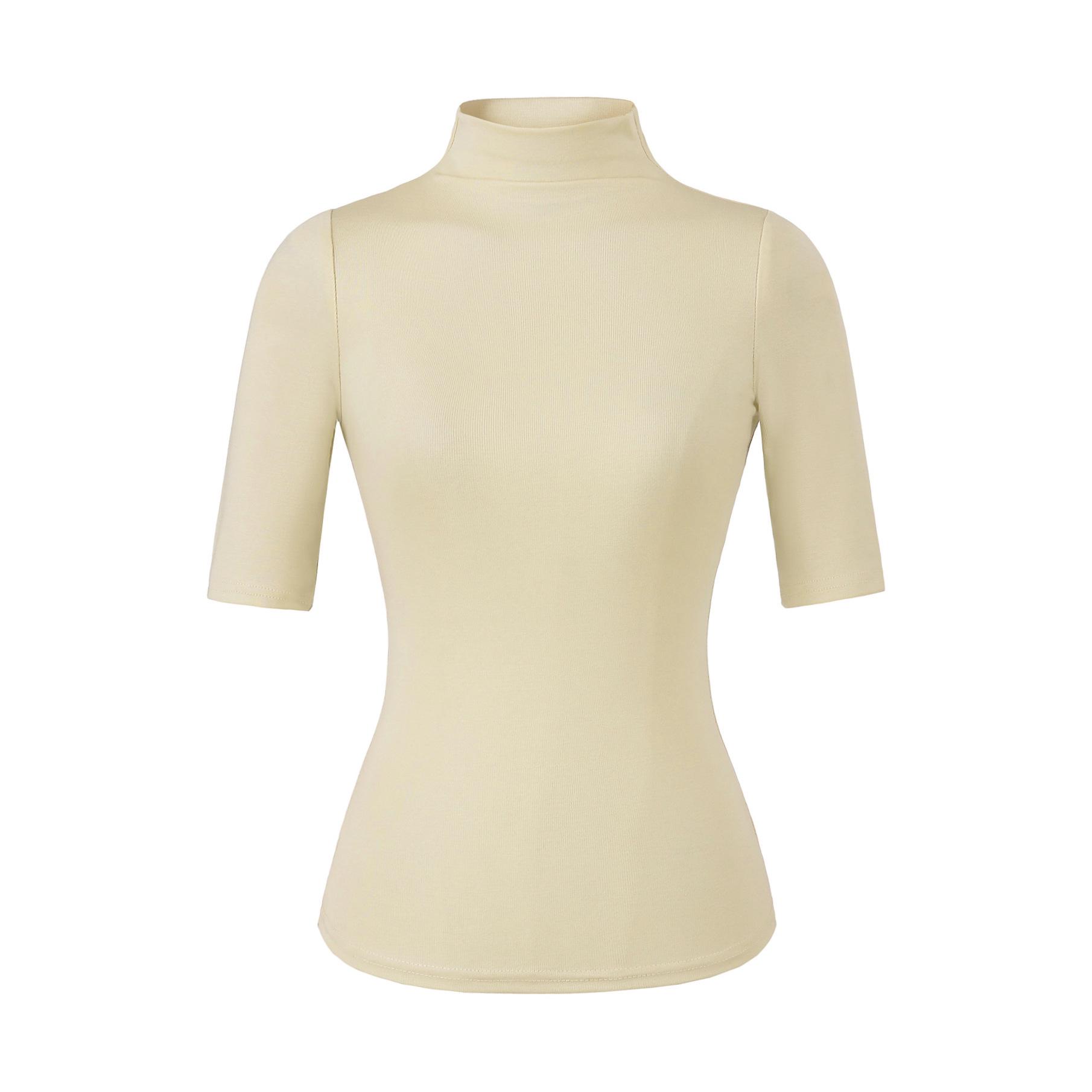 Women s Tencel High-Neck Mid-Sleeve Stretchy Lyocell T-Shirt Large
