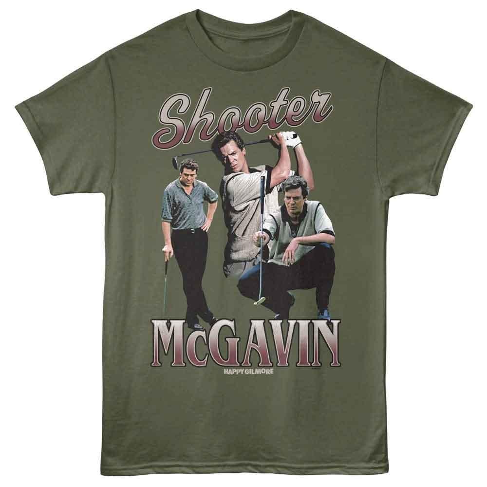 Happy Gilmore - Shooter Collage - Adult Solid T-Shirt - Military Green 3XL