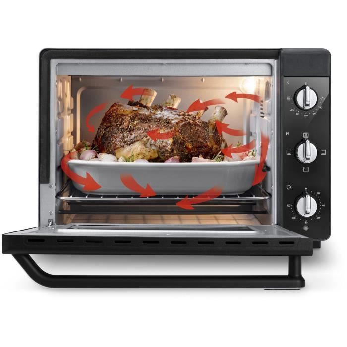 Mini-Backofen - Umluft - DELONGHI - EO 40112.BK - Schwarz - Tür mit Doppelverglasung - 40 L - 51,5 x 44 x 36 cm - 2000 W