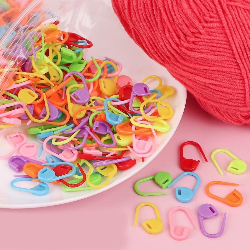 Handmade Clear Color Stitch Markers for Knitting & DIY Projects - Small Pins for Sweaters & Shoes