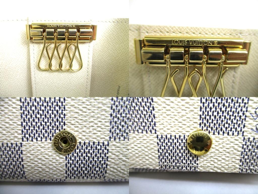 Authentic LOUIS VUITTON Damier Azur Leather Multicles 4 Key Chain #a559  Refurbished