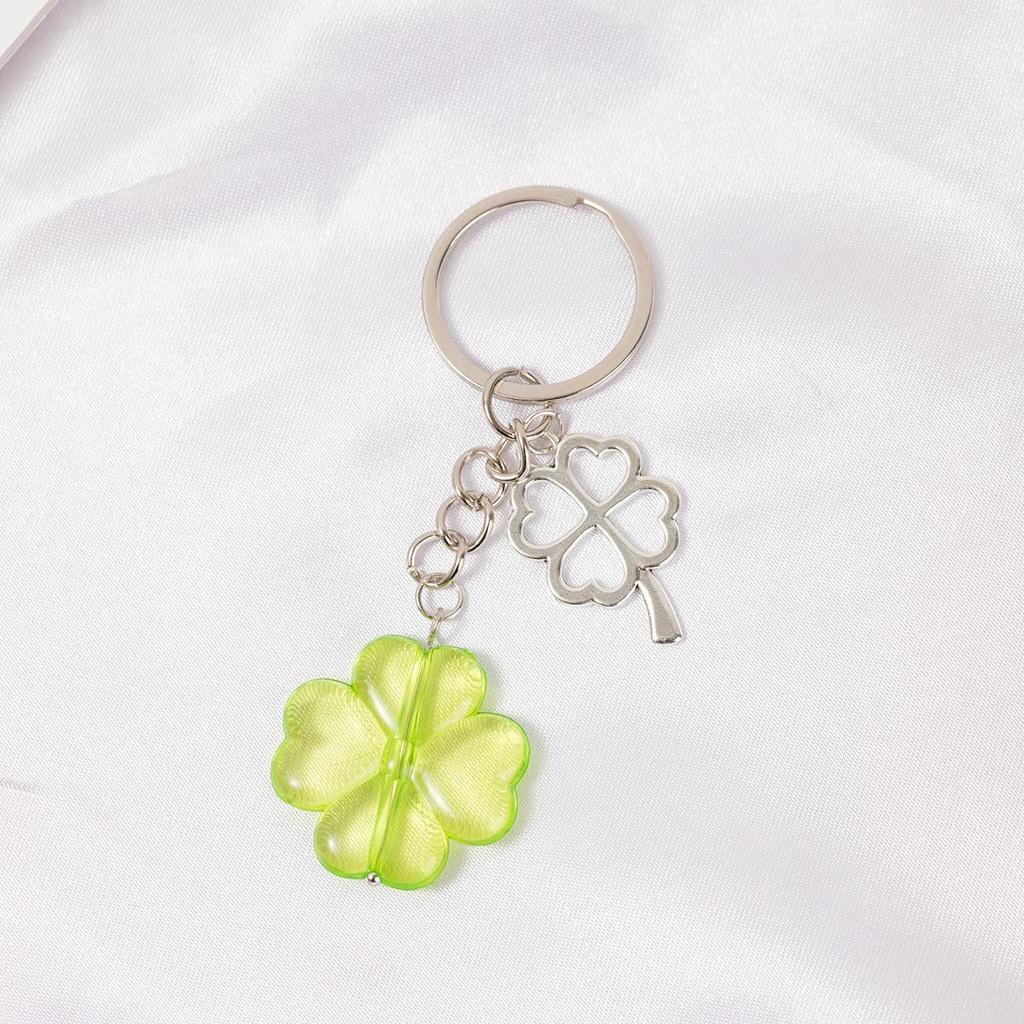 Kreativní čtyřlístek oboustranný kovový přívěsek na klíče dárek