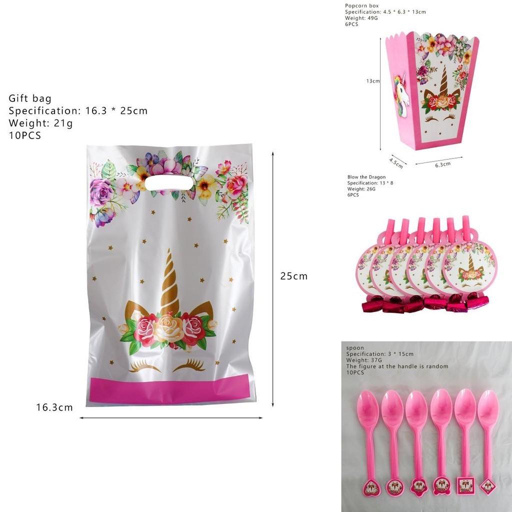 Wreath Unicorn Kids Birthday Party Supplies Enchanting Tableware Cups Plates Forks Napkins And Banner