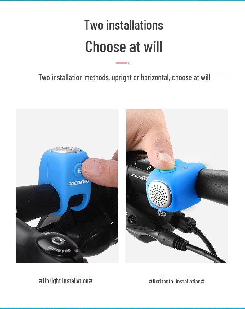 ROCKBROS Electric Horn for Mountain and Fixed Gear Bikes - Stylish Cycling Bell