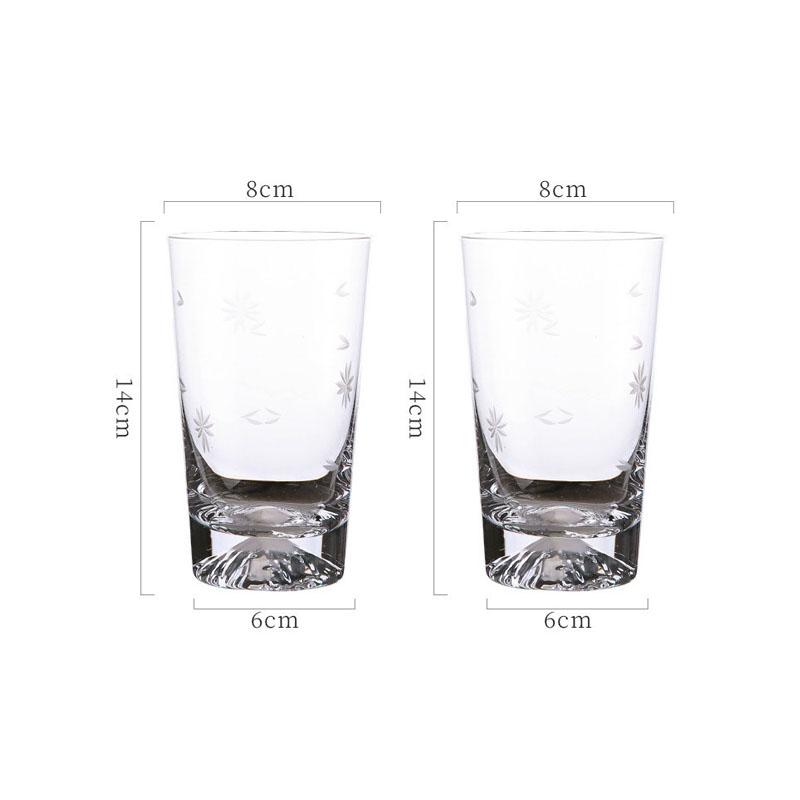 310ml/350ml Creative 2pcs Cocktail Glass Iceberg Cup Snowflake Patterned Wine Glass Elegant Tea Cup Heat-resistant Water Bottle