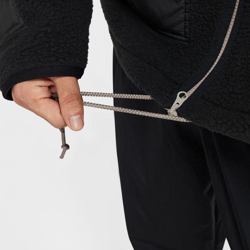 Nike Contrast Color Brand Logo Embroidery Logo Fleece Lined Stand Collar Jacket Men's Black DV8183-010