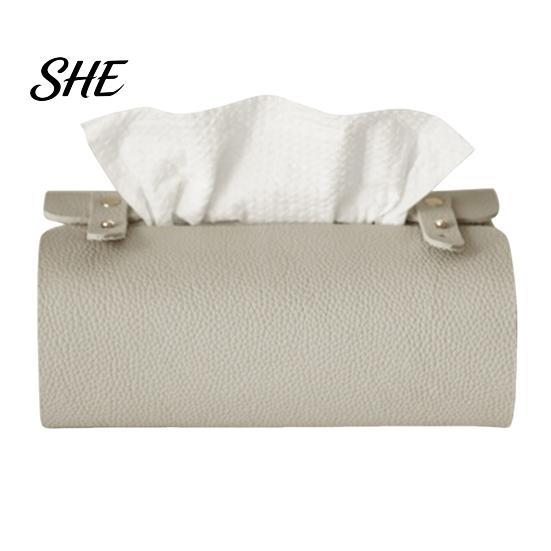 Multipurpose Tissue Organizer Faux Leather Box, Minimalist Napkin Holder for Living Space Saving Storage Box Room Desk, Decorative Dispenser