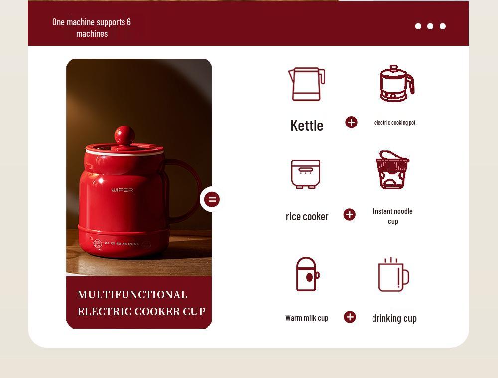 Gute Ehefrau Tragbare Elektrische Heiztasse: Multifunktionaler Antihaft-Mini-Kocher zum Kochen von Milch & Wasser