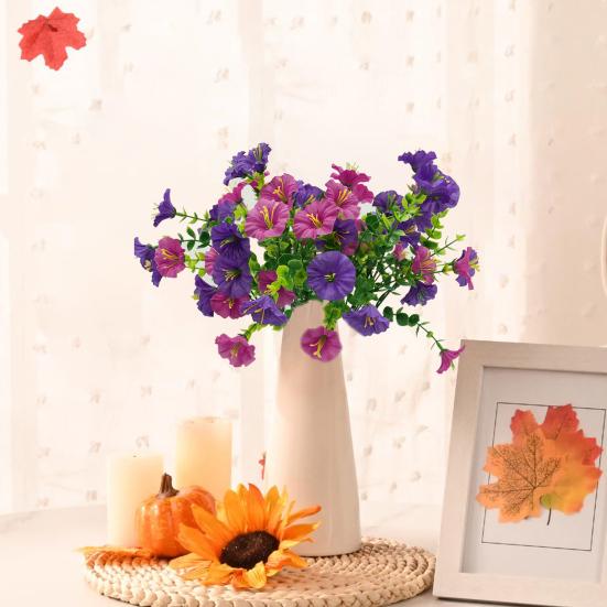 Artificial Morning Glory Bunch Reusable Faux Flowers Bundle Realistic Fake Morning Glory Blooms