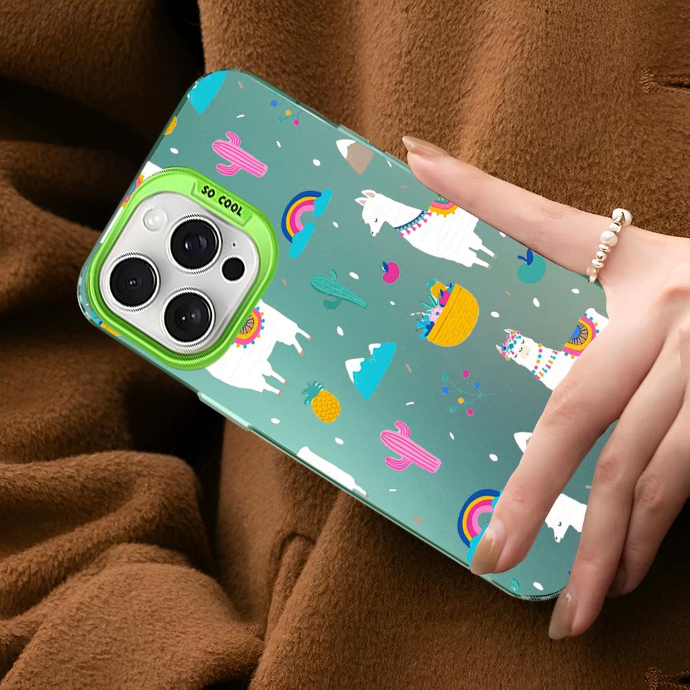 Llama Alpaca Animals Cartoon Colorful Phone Case For IPhone 16 15 14 13 12 11 Pro Max X XR XSMAX Matte Shockproof Back Cover