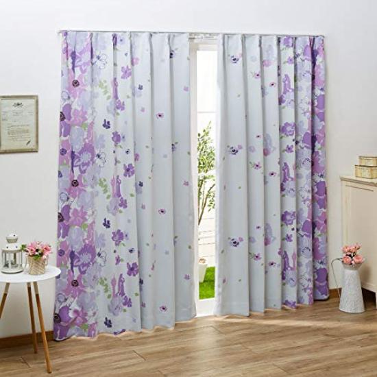 Disney Rapunzel Blackout Set of Disney 100x200cm Curtains, 2, SB-432, Princess, Heat-Blocking, Blackout,