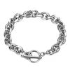 Unisex European Punk Hip Hop Interlocking Stainless Steel O-Shaped Bracelet