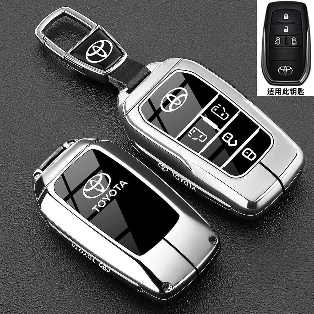 Leather Car Key Cover Case Protection Shell Keychain For Toyota Vellfire Alphard 30 Series Previa Tarago 5 6 Accessory