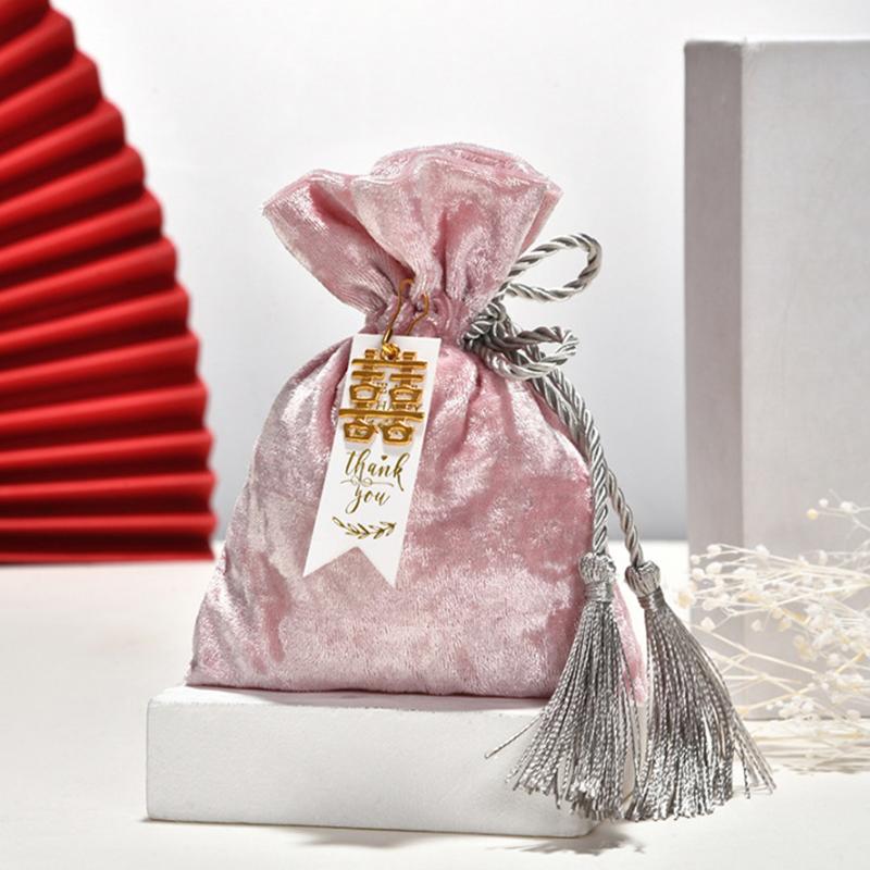 Koreanischer Samt Kordelzug Quaste Beutel Samt Bonbonniere Geschenktüten Süßigkeiten Aufbewahrungsbeutel Hochzeit Geburtstagsfeier Schmuck Organizer