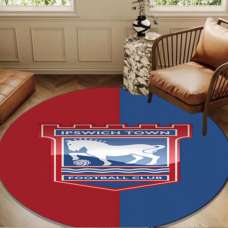 FC Ipswich Crest Round mat Home Decor, Chair rug For livingroom,Bedroom, doormat home decor Birthday Gift Christmas Gifts
