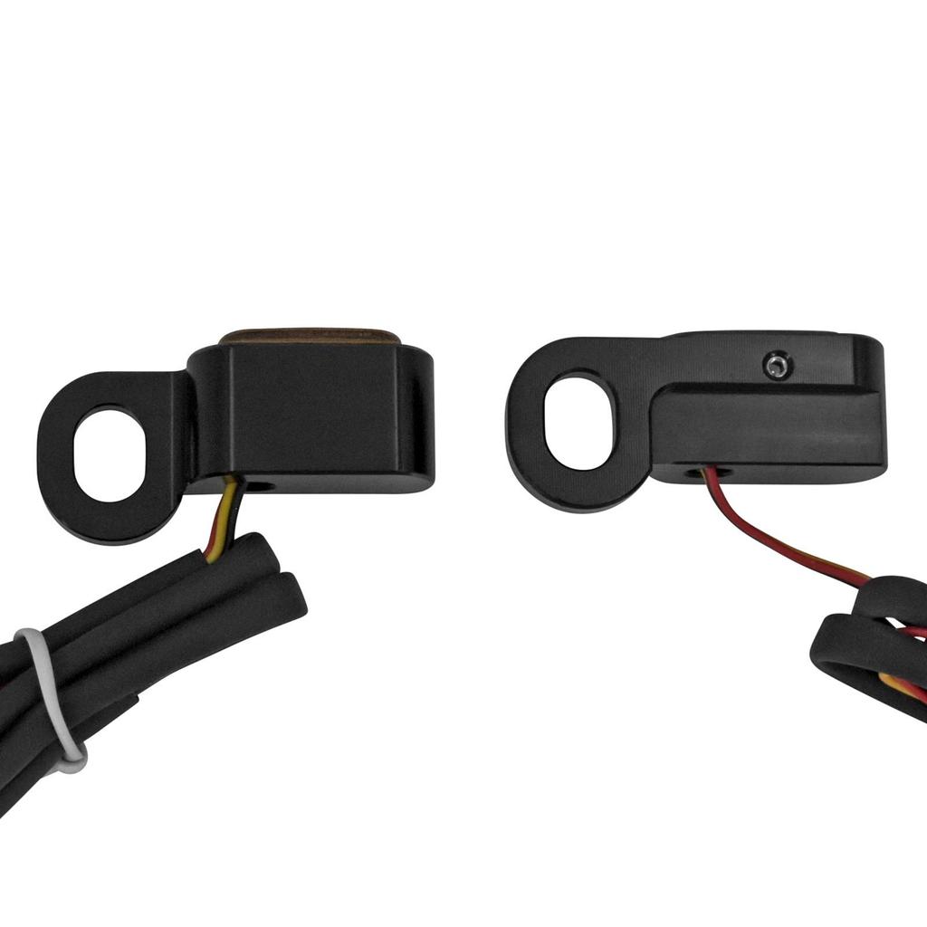 HDBUBALUS Motorcycle 12V LED Turn Signal Indicators for Harley Touring FLHR Softail (Black)