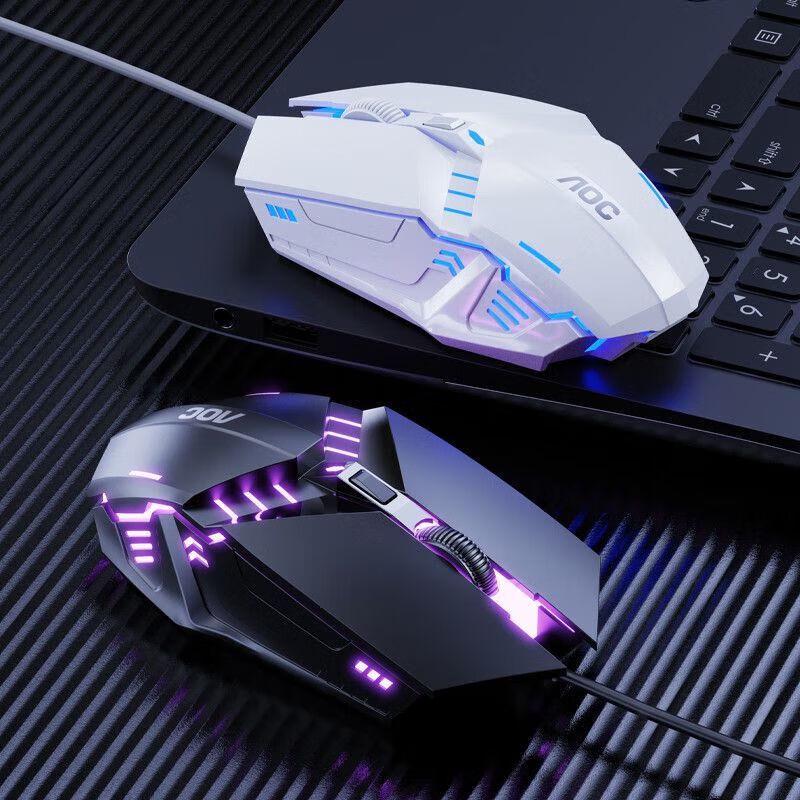 AOC MS120 Wired Illuminated USB Mouse with Mouse Pad