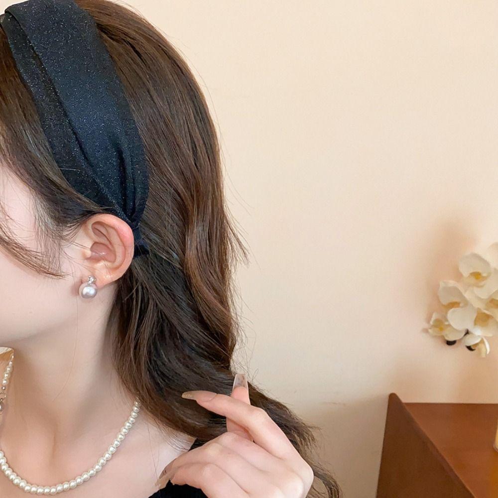 Sweet Women Hair Hoop Mesh Wide Edge Hairband Hair Accessories Chiffon Headband  Wash Face