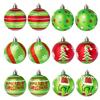 Christmas 2025 Glitter Polka Dot Pattern Snowflake Pattern Home Party Decor Plastics Ball Ornaments 12pcs/Box
