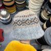 Retro jacquard knitted bucket hat women's autumn and winter new small face warm wool basin hat casual bucket hat