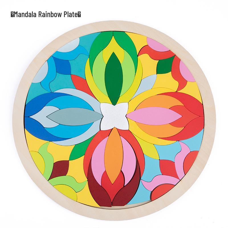 Rainbow Geometric Shape Blocks Puzzle for Early Learning