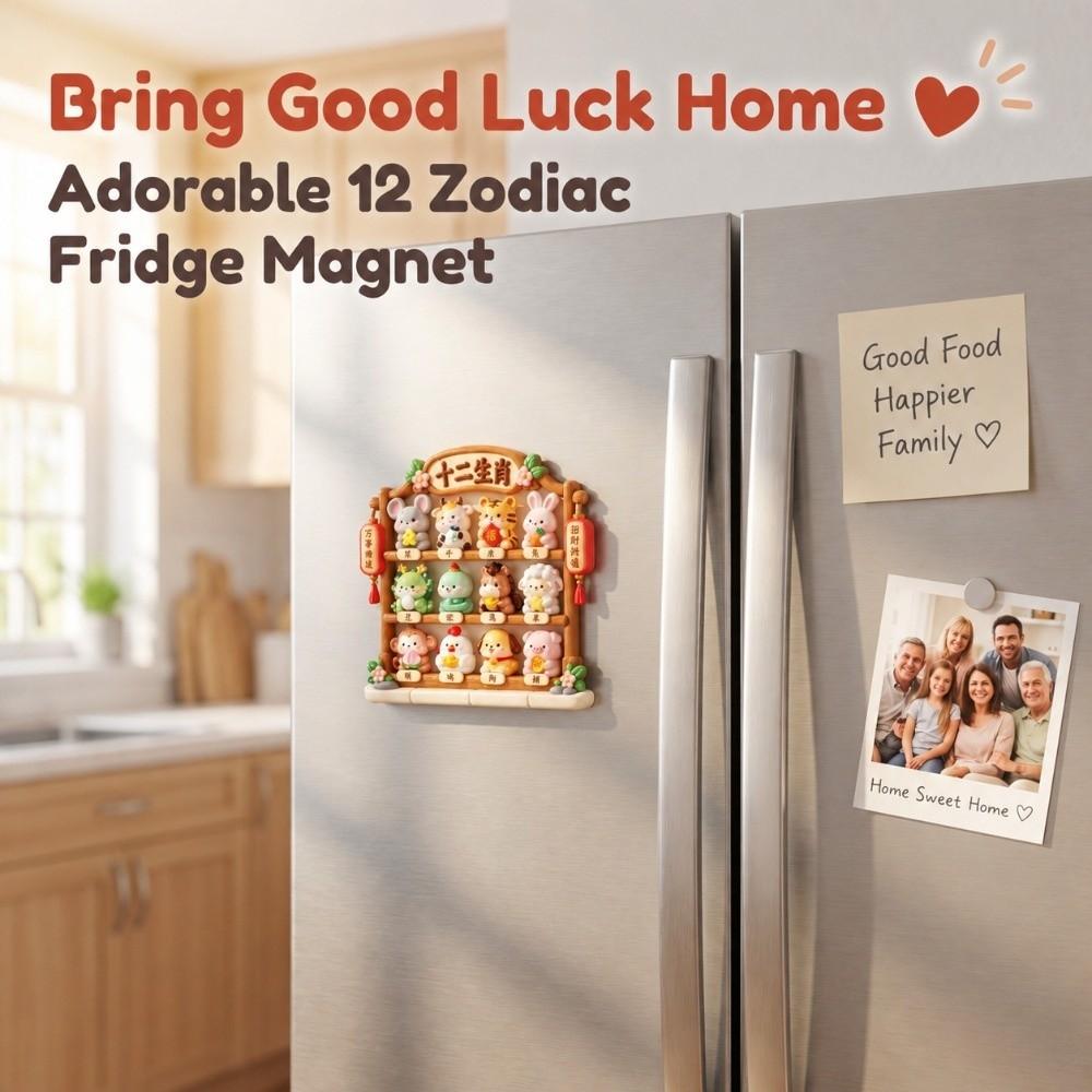Chinese Traditional Culture Refrigerator Decorations Wooden Chinese Refrigerator Stickers Souvenir