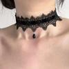 Feminine Lace Chokers Neckband Adjustable Tie Design 16g Light Acrylic Jewelry Black Red Color Options For Women