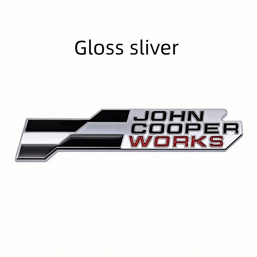 Adesivo Distintivo Metallo 3D JCW John Cooper Works Griglia Anteriore Emblema Portellone Posteriore Decalcomania