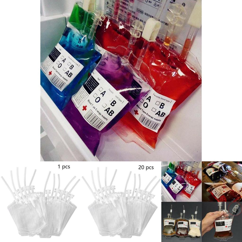 Återanvändbara Blodpåsar För Halloweenfestdekoration Och Spökhus Dryckesbehållare